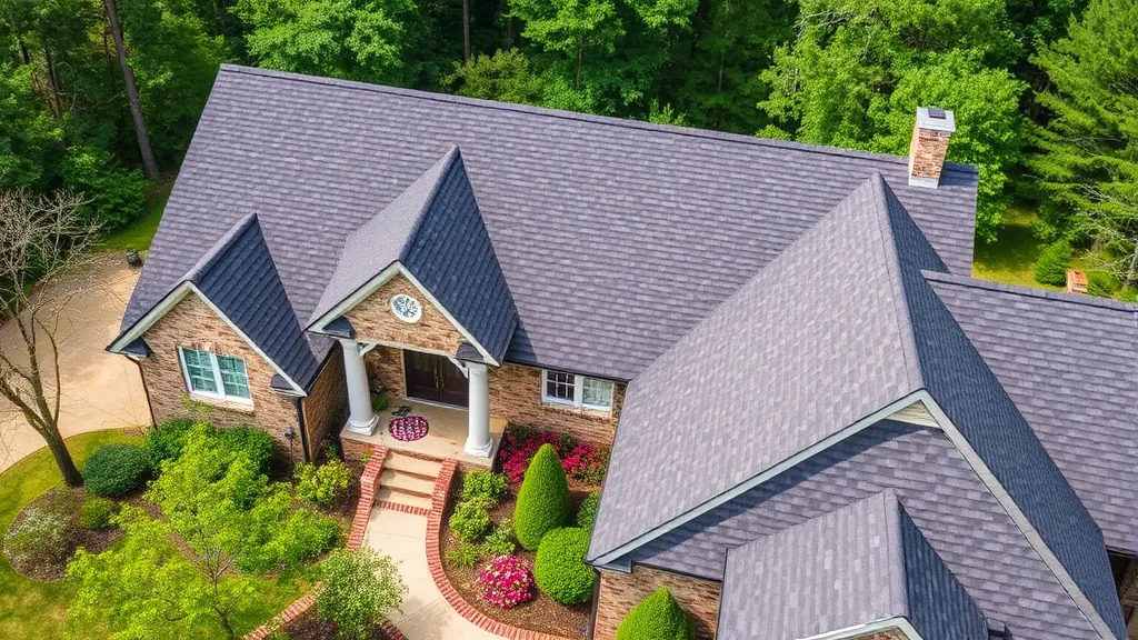Roofing in Pelham, AL with workers installing shingles on a residential house.