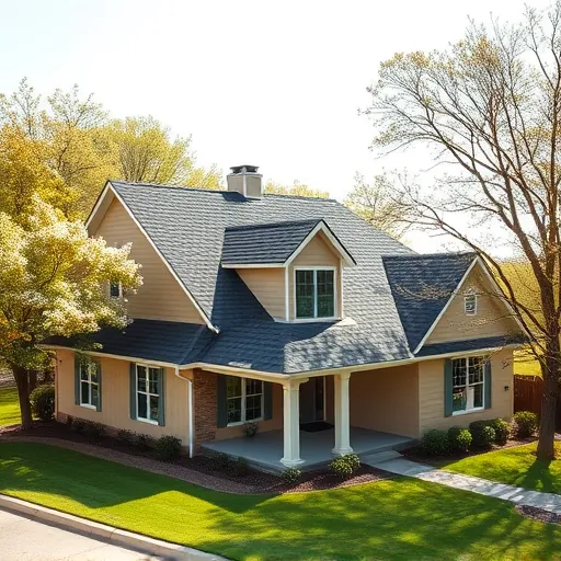 Freshly installed charcoal gray asphalt shingle roof on a modern home in Springville AL surrounded by greenery.