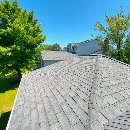Recently completed gray asphalt shingle roof on a suburban home in Moody Alabama with lush green lawn and clear blue sky