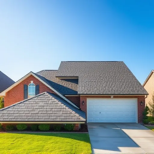 Recently replaced asphalt shingle roof on a suburban home in Trussville Alabama with detailed textured shingles and lush yard