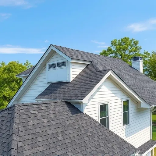 Newly installed ridge vent on a modern house in Trussville Alabama with dark shingles and lush greenery