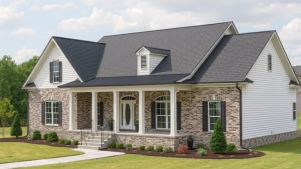 Roofing in Morris, AL with a blue sky and new shingles on a residential home.
