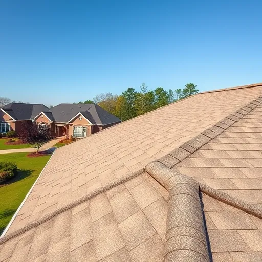 Finished residential roof installation in Homewood Alabama with asphalt shingles, gutters, and detailed craftsmanship.