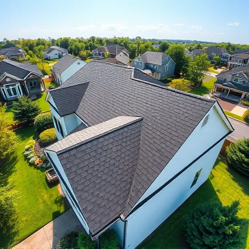Freshly replaced hail damage roof on modern home in Trussville AL with dark shingles, green lawns, and clear sky