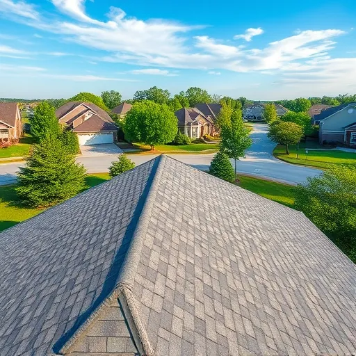 Finished residential roof installation in Trussville Alabama showing detailed asphalt shingles on a modern house with a lush neighborhood background