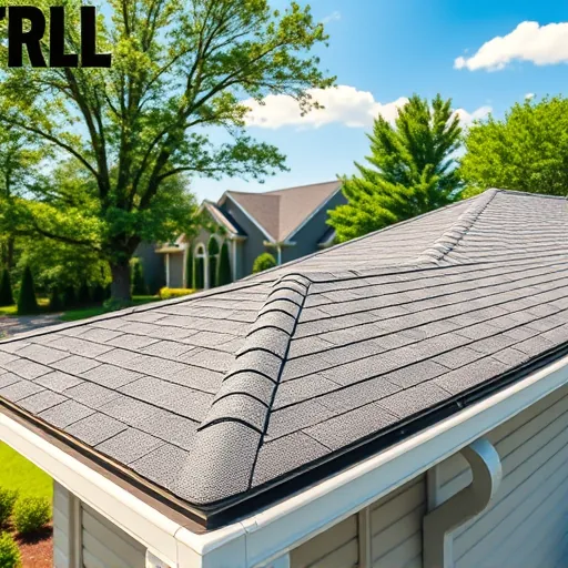 Completed asphalt shingle roof on modern suburban home in Trussville Alabama with lush greenery and clear sky