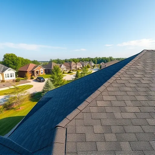 Newly installed asphalt shingle roof in Trussville Alabama with detailed craftsmanship, roofing nails, flashing, and a suburban backdrop