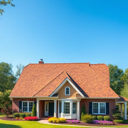 Completed roofing project in Odenville AL with earthy toned shingles, charming home, and vibrant flower beds.