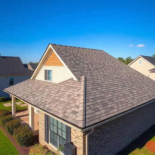 Freshly installed residential gable roof with textured shingles in Alabaster Alabama, showcasing craftsmanship and suburban setting