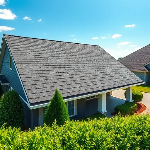Freshly installed asphalt shingle roof on a suburban home in Argo Alabama with lush lawn and blue sky