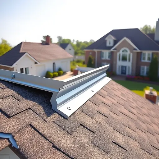 Close-up of a freshly installed corrosion-resistant drip edge on a residential roof in Trussville Alabama with detailed shingles and vibrant landscaping