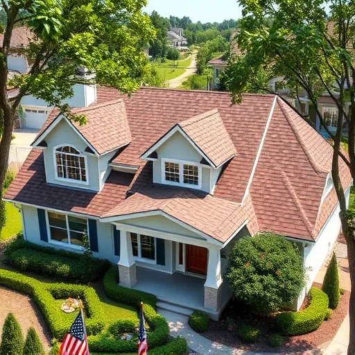 Completed high-quality asphalt shingle roof on modern Mountain Brook house with lush greenery and vibrant landscaping