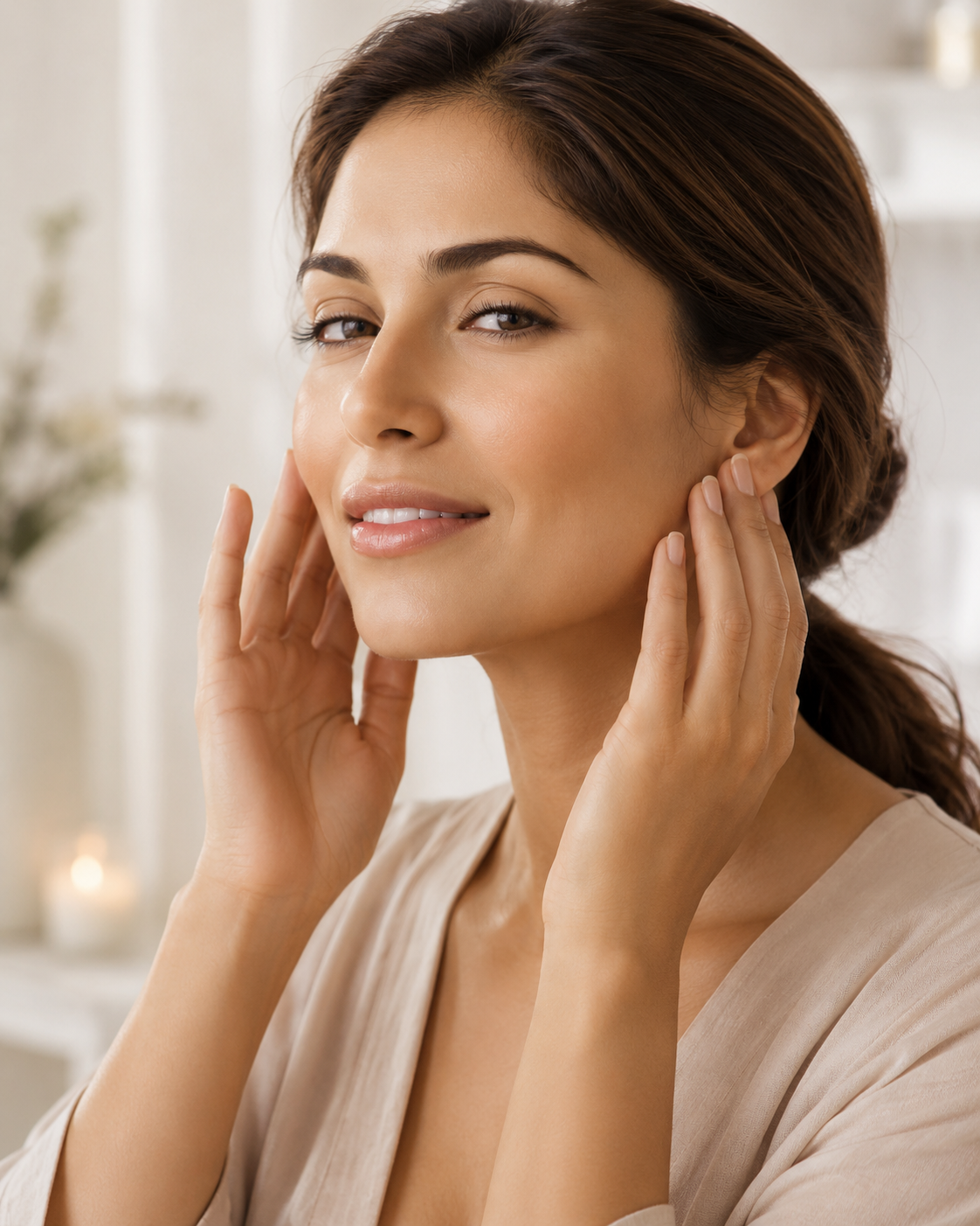 Woman representing non-surgical skin and body rejuvenation treatments