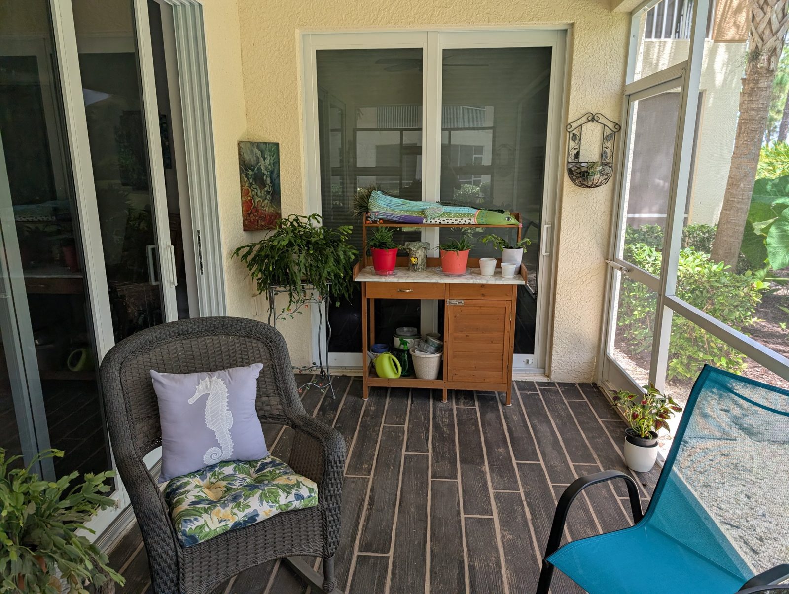 Finished wood-look lanai floor