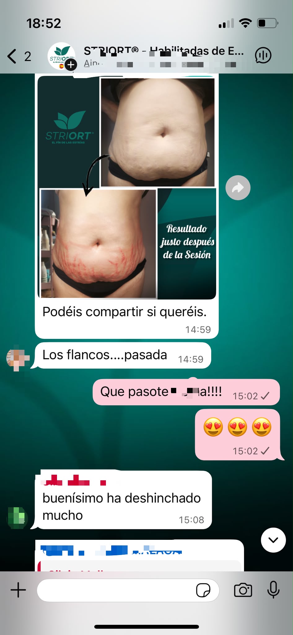 Resultado STRIORT antes/después