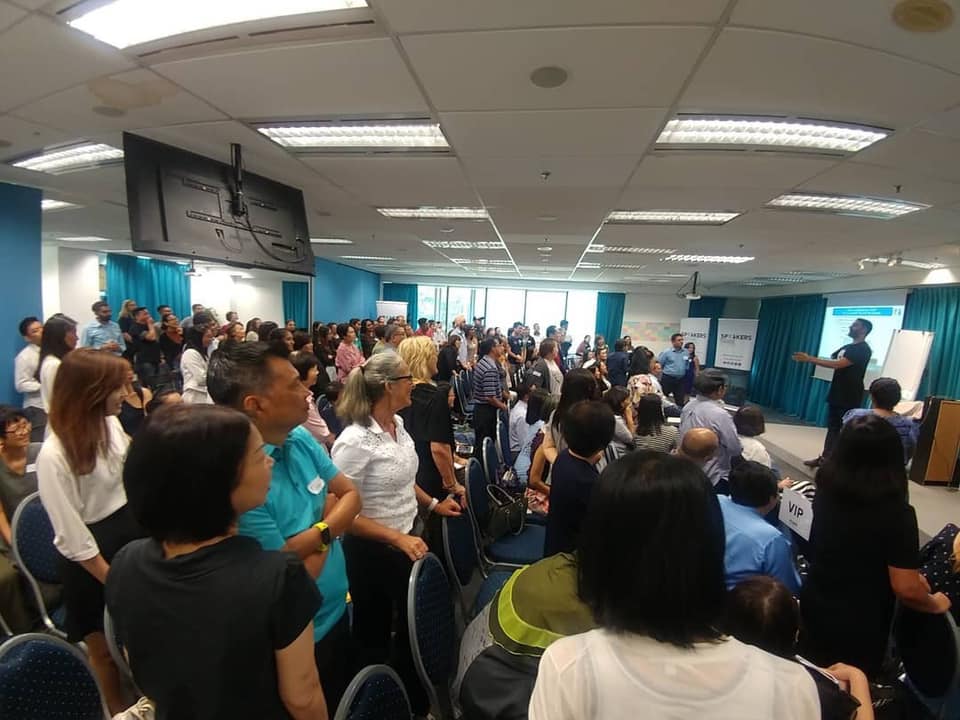 A live Speakers Institute training room