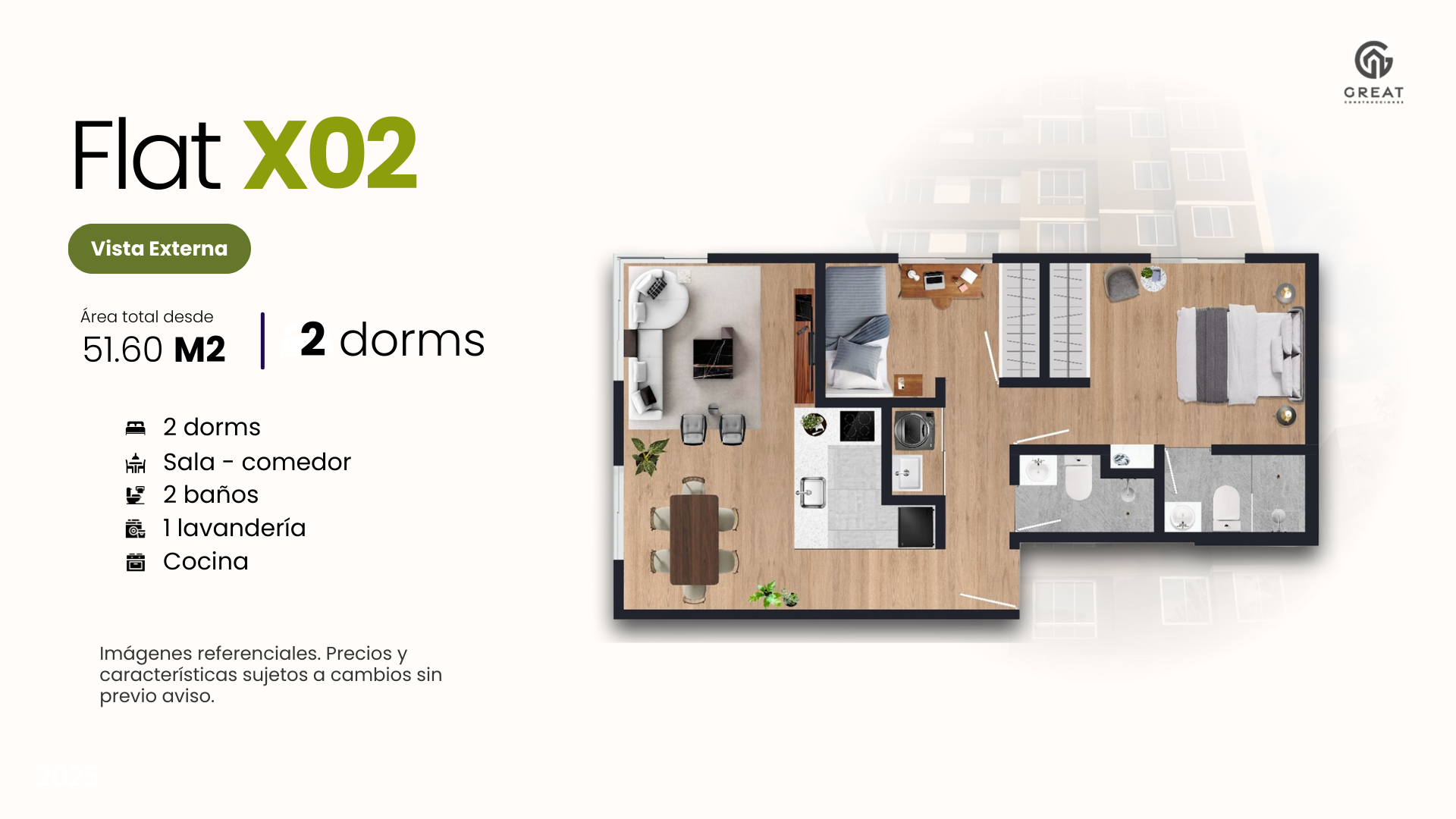 Plano de tipología Flat 2