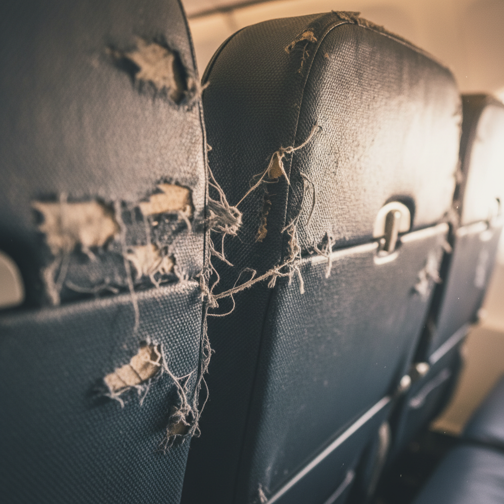 Worn Aircraft Seats