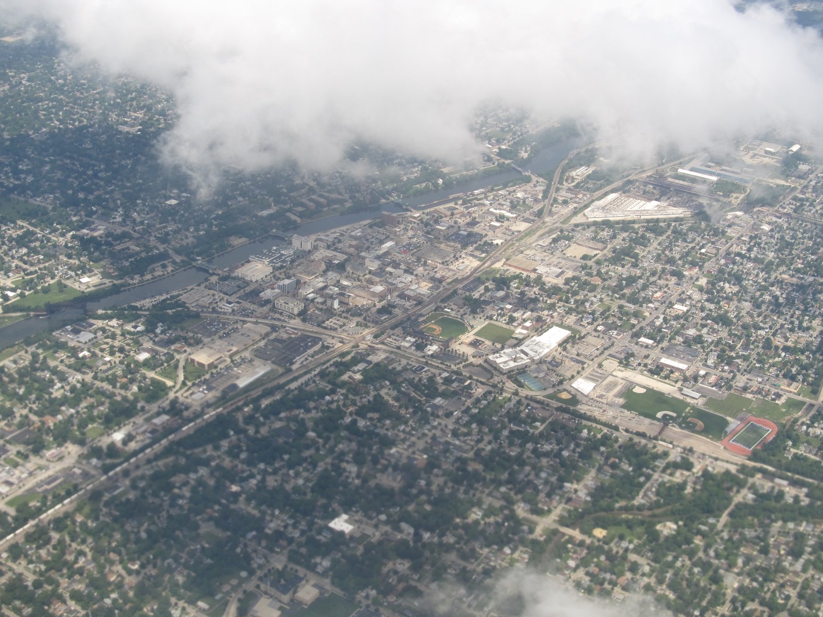 Aerial view of Joliet, Illinois, the Will County seat