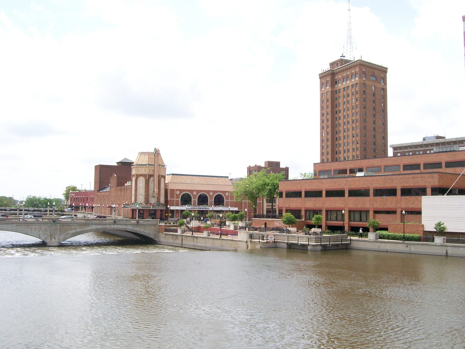 Stolp Island and the Fox River in Aurora, Kane County, Illinois