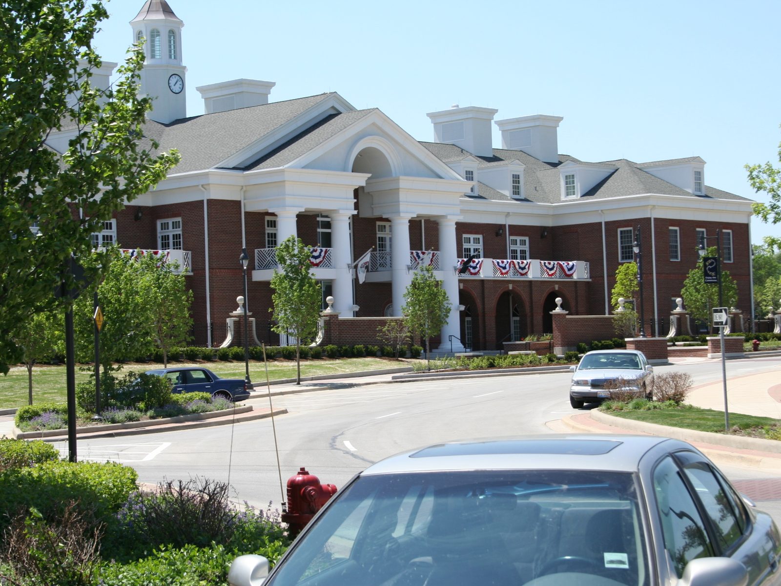 New Lenox Village Hall seen from the library