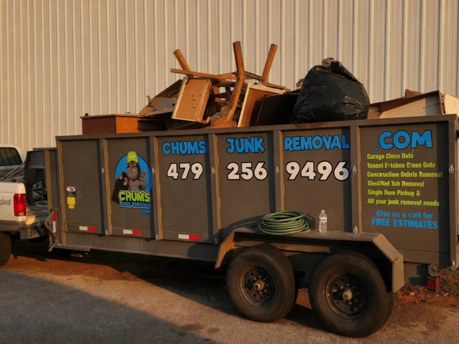 Full trailer load junk removal by Chums Junk Removal