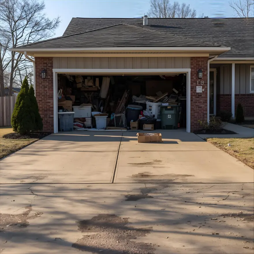 Garage junk and clutter ready for removal in Northwest Arkansas