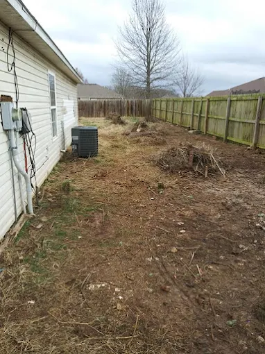 Yard debris and brush ready for removal in Northwest Arkansas