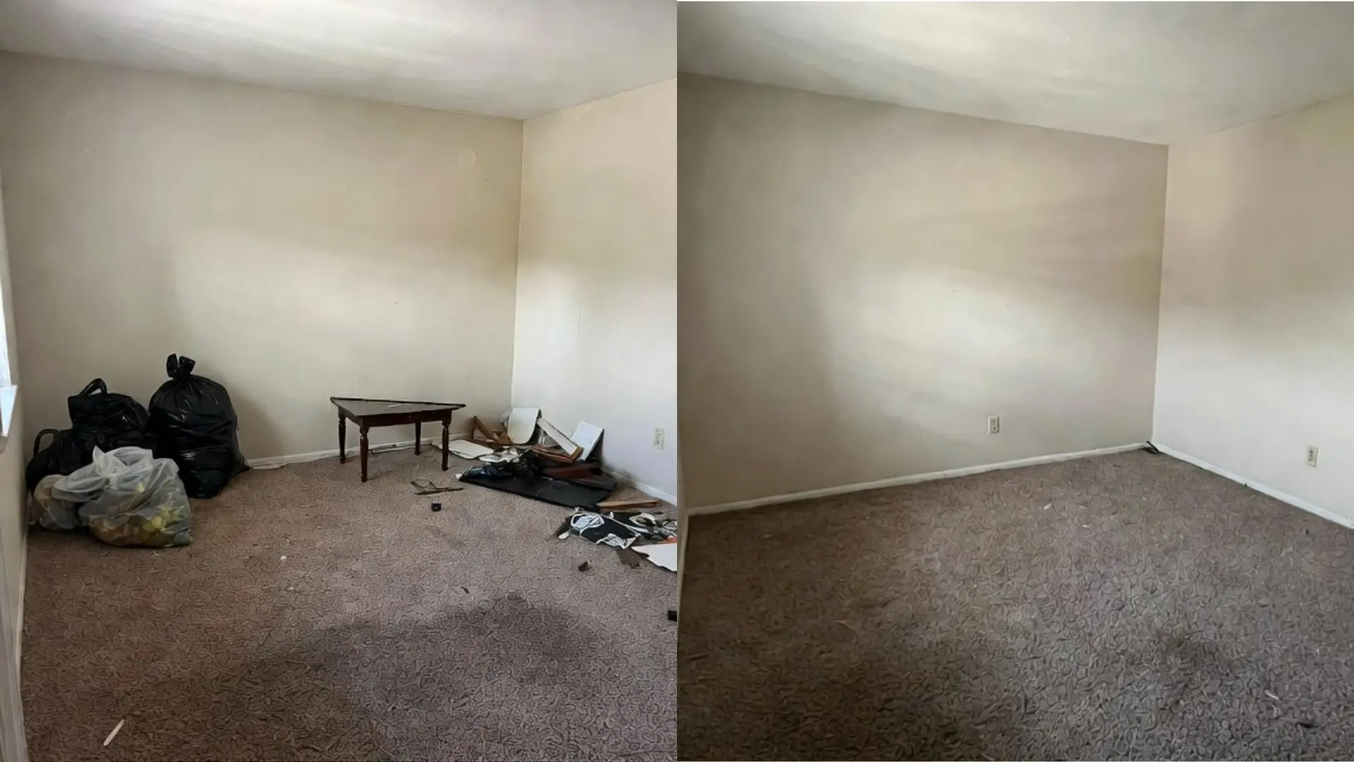 Cleared space after an estate cleanout in Northwest Arkansas