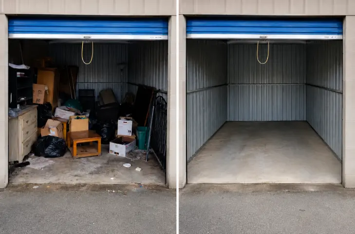 Chums Junk Removal storage unit cleanout in Northwest Arkansas
