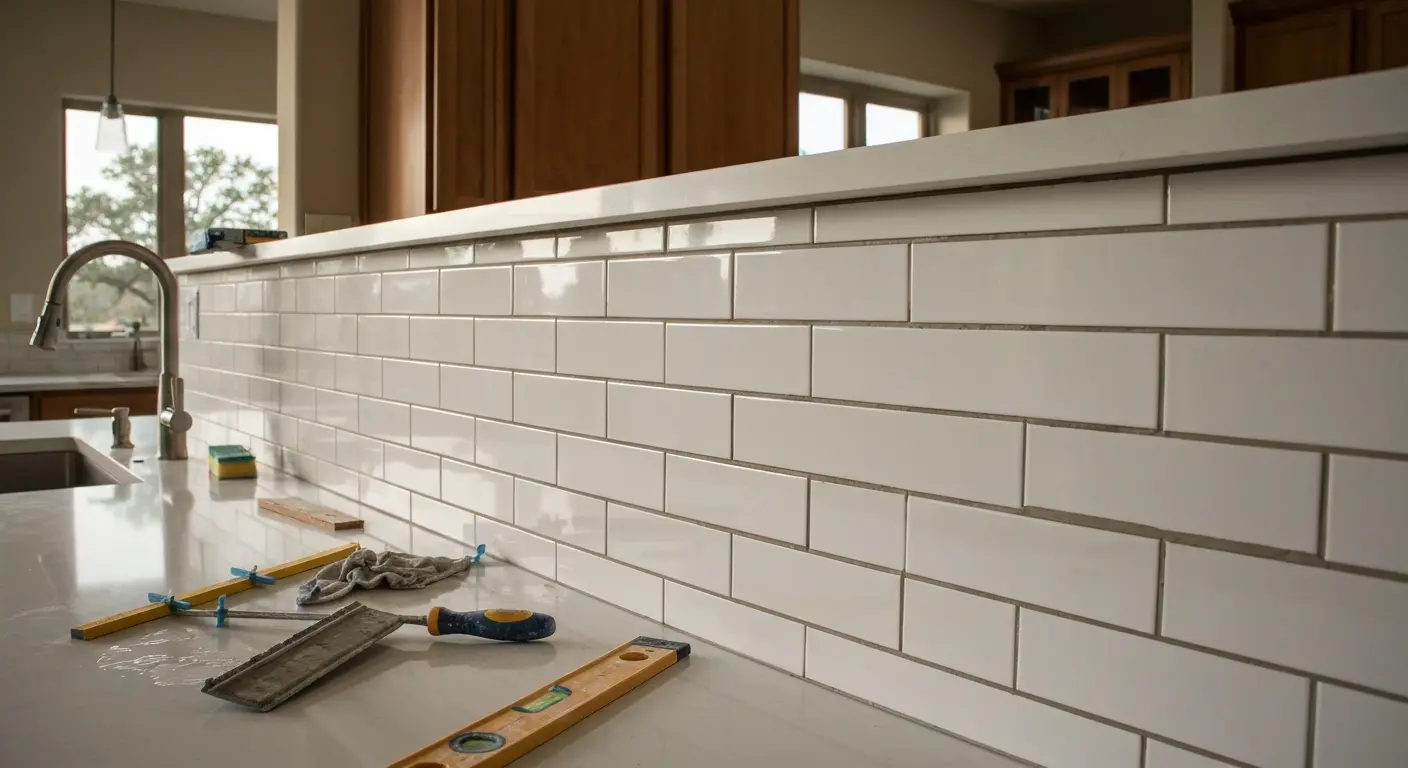 Subway tile backsplash
