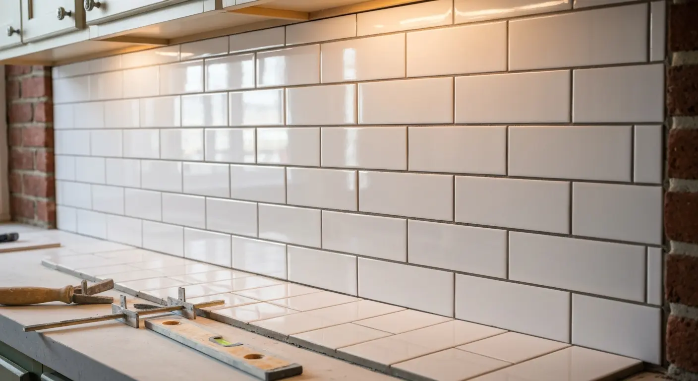 Backsplash tile installation