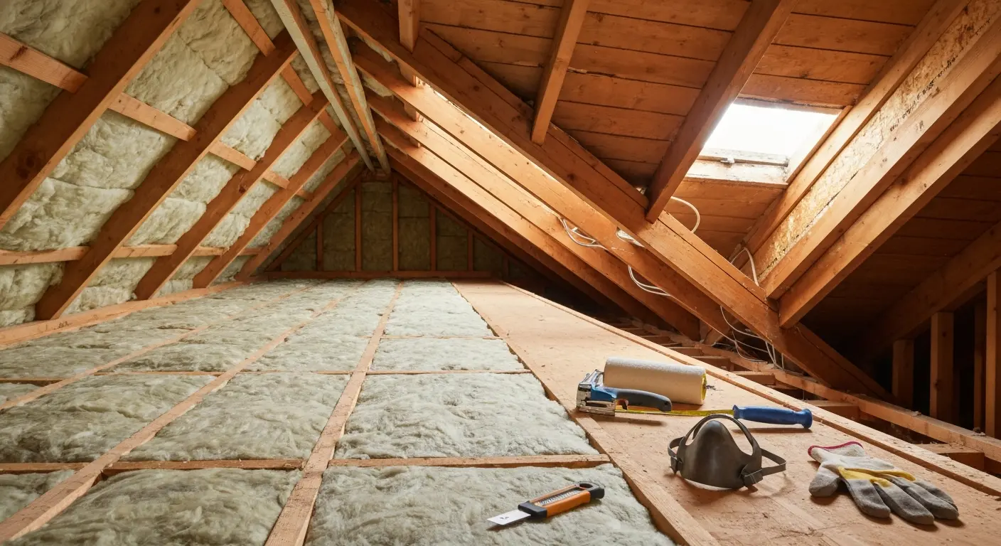 Attic insulation installation