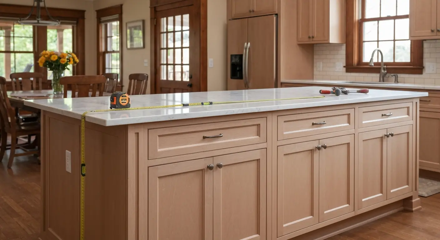 Kitchen island cabinet installation