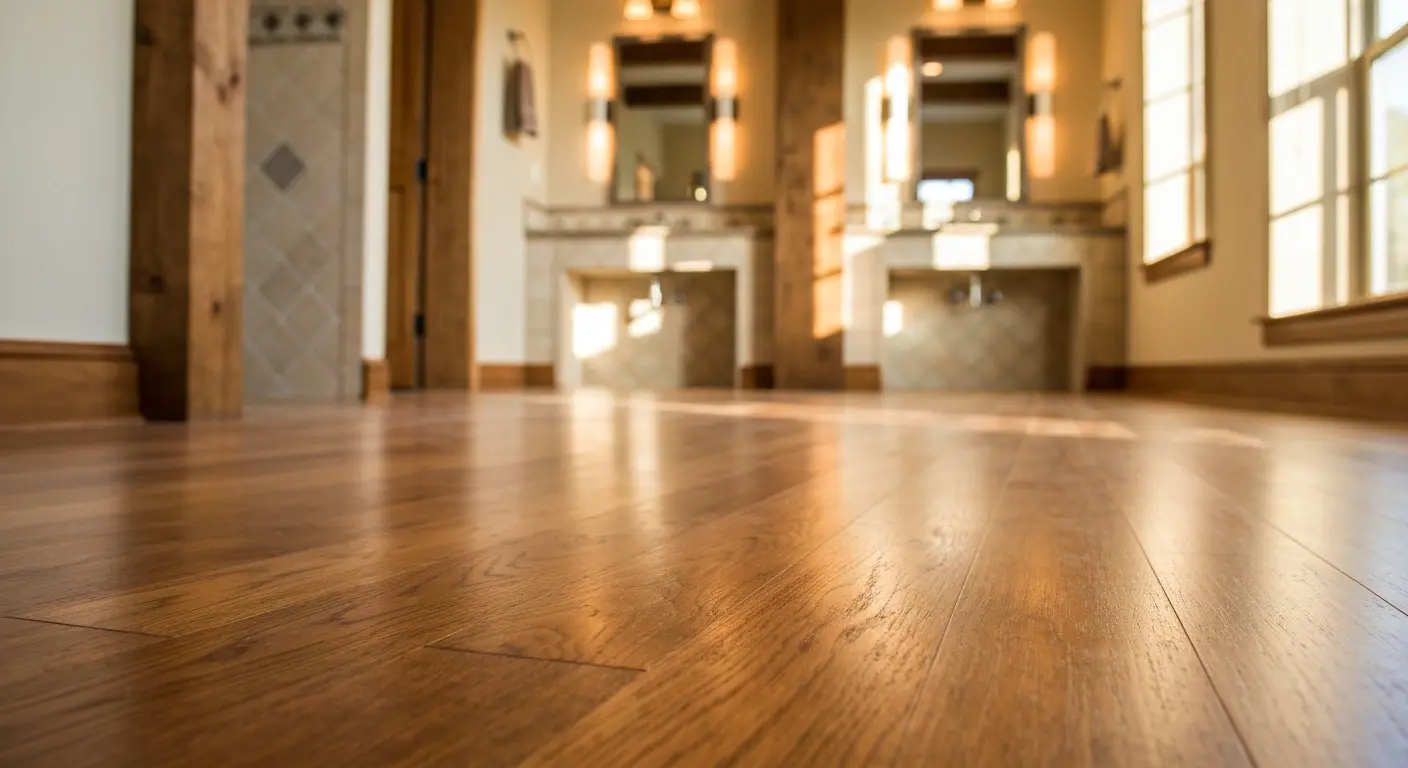 Engineered hardwood in bathroom