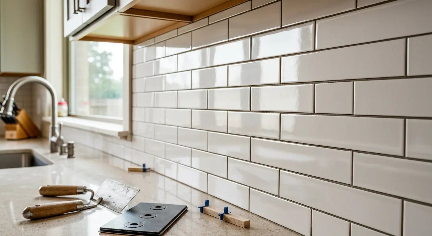 Tile backsplash kitchen installation