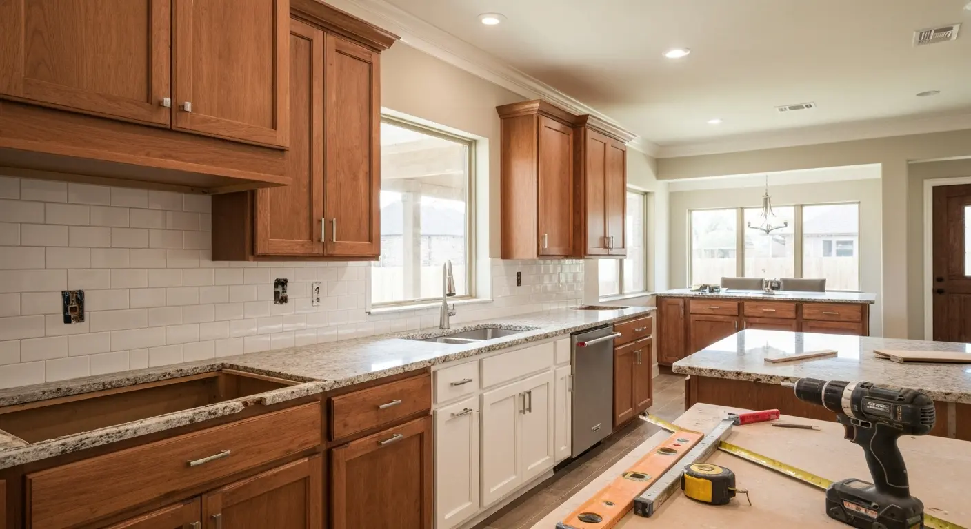 Custom kitchen cabinet installation in Sugar Land