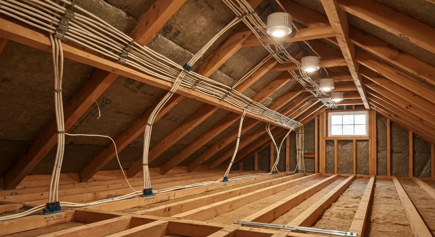 Attic electrical wiring