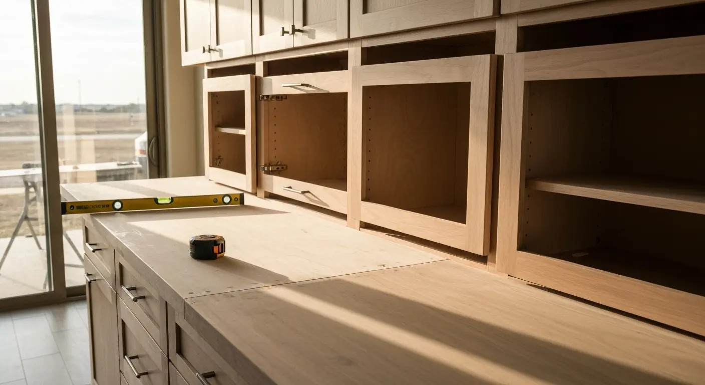 Custom kitchen cabinet installation