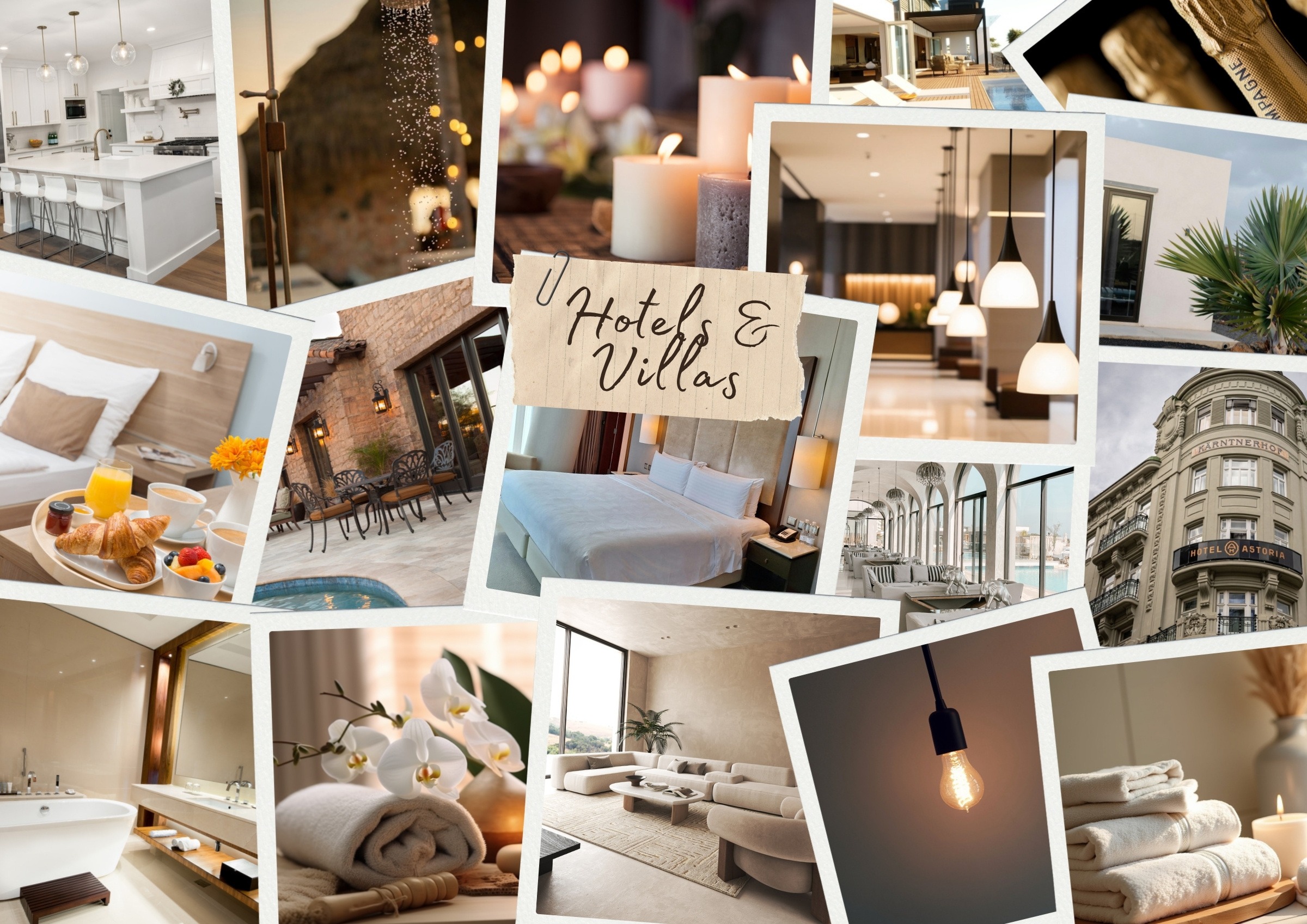 Hotels and villas collage by Buzzio Creative