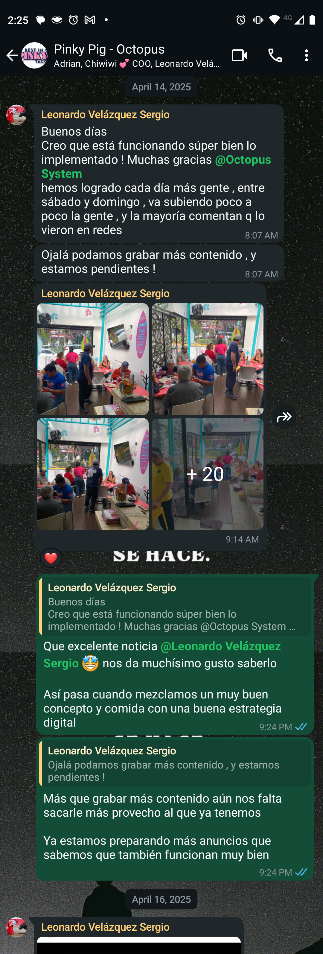 Mensaje de WhatsApp — Pinky Pig