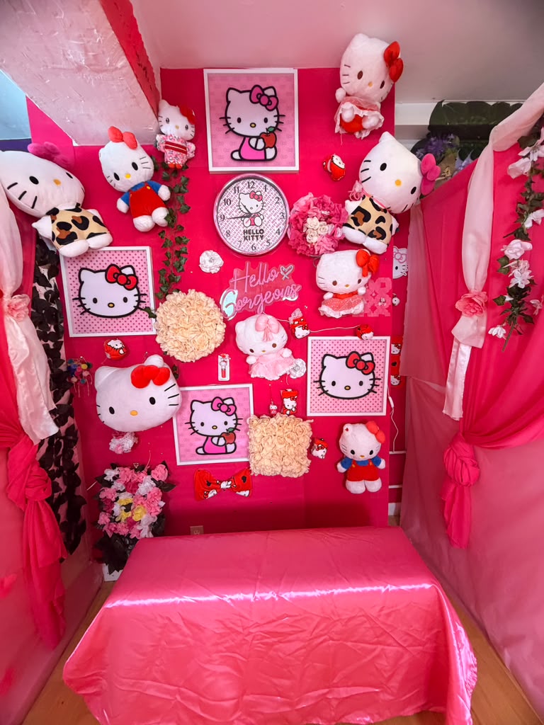 Pink themed selfie booth
