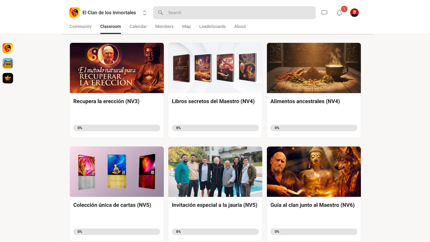 Classroom de Skool con módulos por niveles