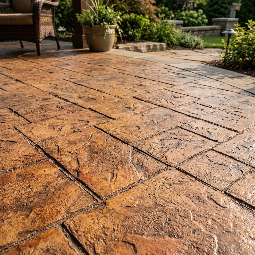 Ashlar Slate Stamped Concrete Patio