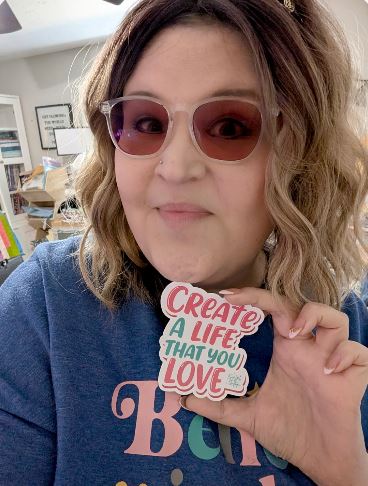Christen with a sticker