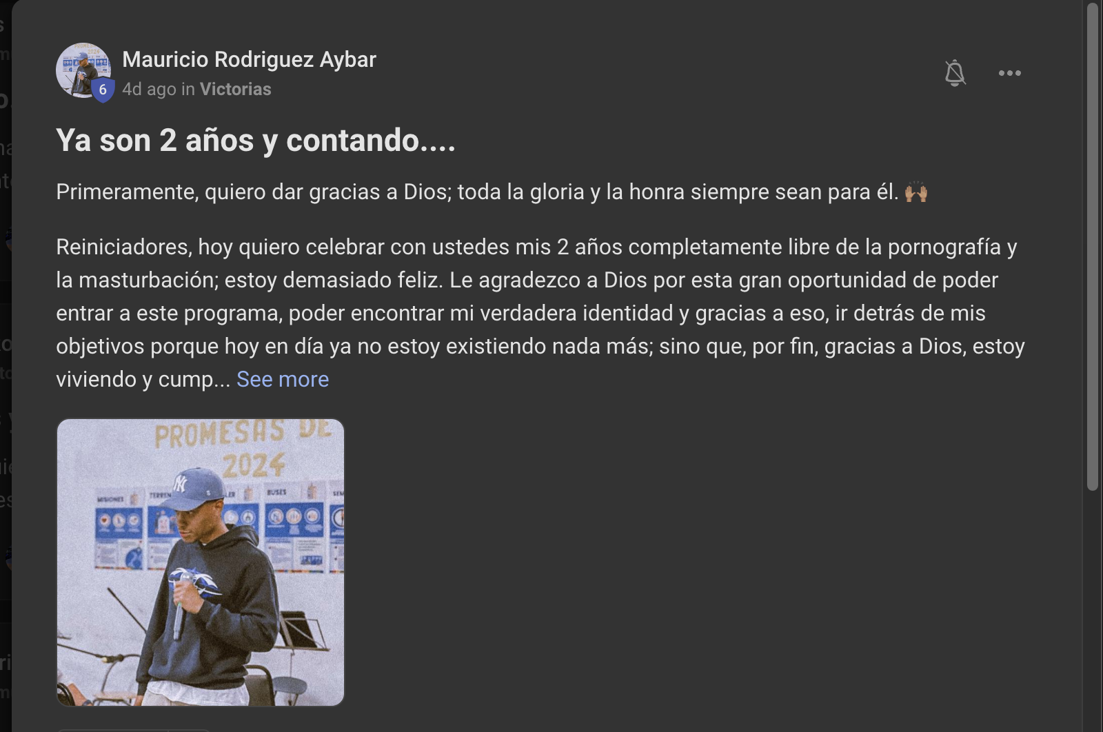 Mauricio 2 años libre