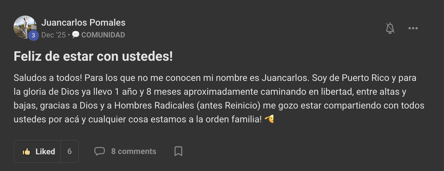 Juan Carlos Pomales 1 año 8 meses libre