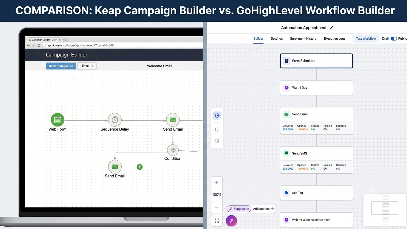 GoHighLevel business management dashboard featuring calendars, pipelines, marketing automation, and customer conversations