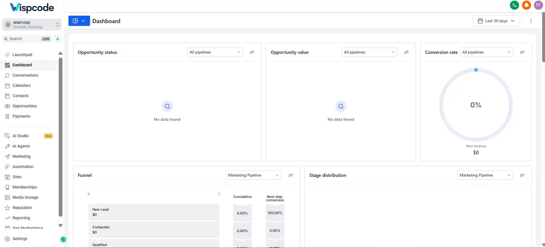 GoHighLevel dashboard showing an all-in-one platform for real estate CRM, lead management, marketing automation, and communication GoHighLevel dashboard showing an all-in-one platform for real estate CRM, lead management, marketing automation, and communication