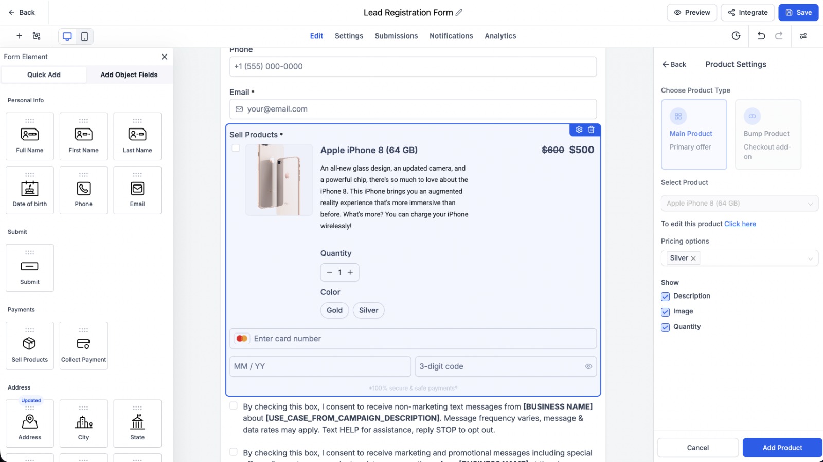 GoHighLevel product price level selection in Product Settings GoHighLevel product price level selection in Product Settings